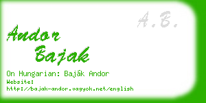 andor bajak business card